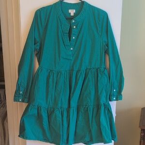 J. Crew Factory Teal Tiered Casual Dress